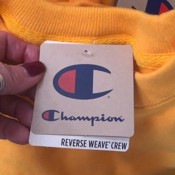 Champion Reverse Weave Sweatshirt Gold S M - Picture 4 of 7